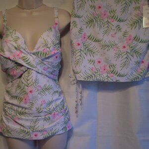 NWT NICOLE MILLER$98 TANKINI SWIMSUIT/DRESS SZ 1X